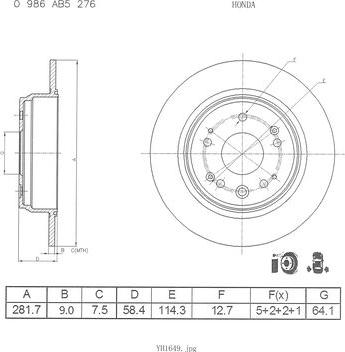 BOSCH 0 986 AB5 276 - Disque de frein cwaw.fr