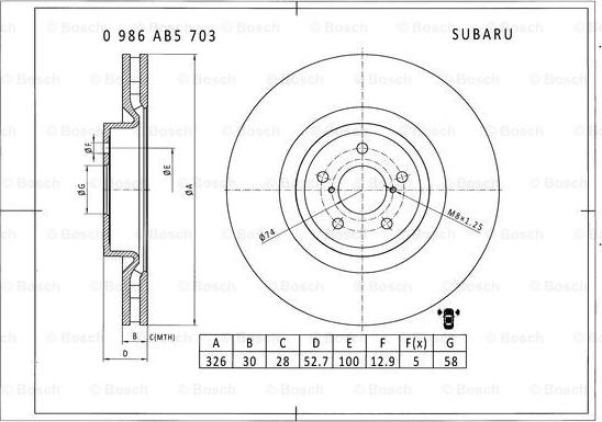 BOSCH 0 986 AB5 703 - Disque de frein cwaw.fr