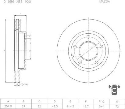 BOSCH 0 986 AB6 920 - Disque de frein cwaw.fr