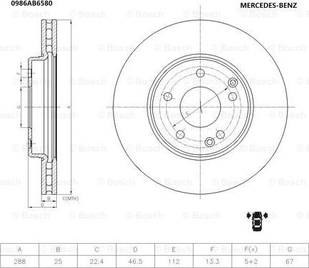 BOSCH 0 986 AB6 580 - Disque de frein cwaw.fr