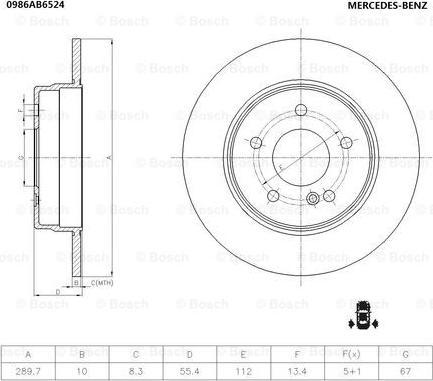 BOSCH 0 986 AB6 524 - Disque de frein cwaw.fr