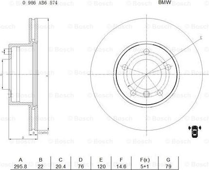 BOSCH 0 986 AB6 574 - Disque de frein cwaw.fr