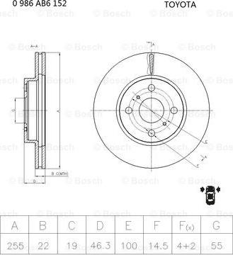 BOSCH 0 986 AB6 152 - Disque de frein cwaw.fr