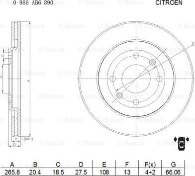 BOSCH 0 986 AB6 890 - Disque de frein cwaw.fr