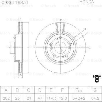 BOSCH 0 986 AB6 831 - Disque de frein cwaw.fr