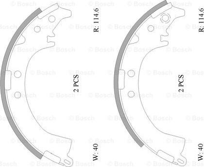 BOSCH 0 986 AB0 001 - Jeu de mâchoires de frein cwaw.fr