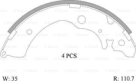 BOSCH 0 986 AB0 003 - Jeu de mâchoires de frein cwaw.fr