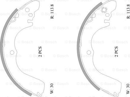 BOSCH 0 986 AB0 007 - Jeu de mâchoires de frein cwaw.fr