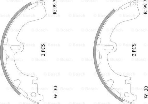 BOSCH 0 986 AB0 107 - Jeu de mâchoires de frein cwaw.fr