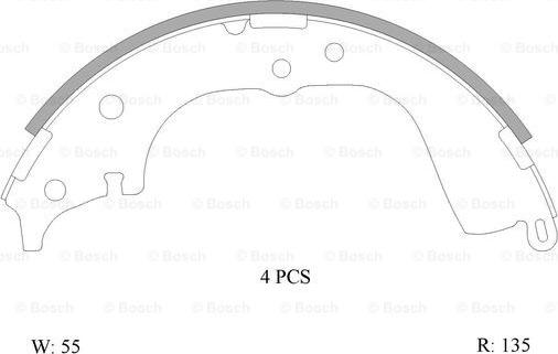 BOSCH 0 986 AB0 115 - Jeu de mâchoires de frein cwaw.fr