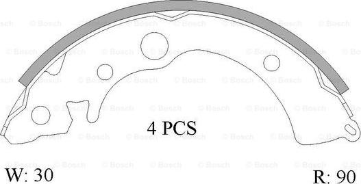 BOSCH 0 986 AB0 803 - Jeu de mâchoires de frein cwaw.fr