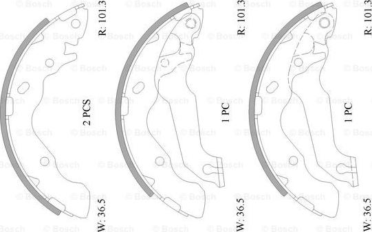 BOSCH 0 986 AB0 887 - Jeu de mâchoires de frein cwaw.fr