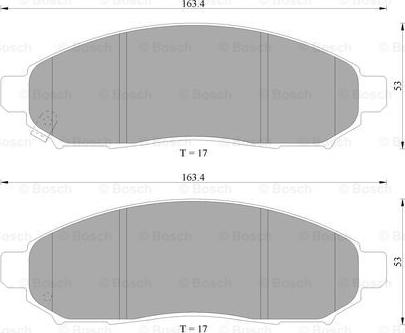 BOSCH 0 986 AB1 450 - Kit de plaquettes de frein, frein à disque cwaw.fr