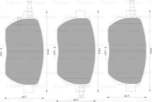 BOSCH 0 986 AB1 410 - Kit de plaquettes de frein, frein à disque cwaw.fr