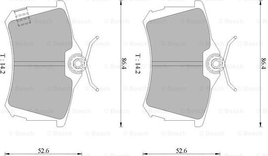 BOSCH 0 986 AB1 482 - Kit de plaquettes de frein, frein à disque cwaw.fr