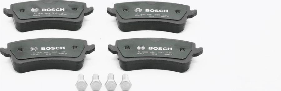 BOSCH 0986AB1590 - Kit de plaquettes de frein, frein à disque cwaw.fr