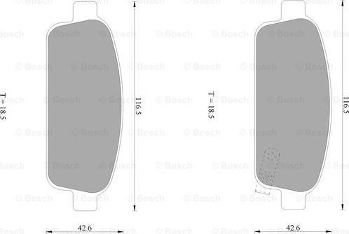 BOSCH 0 986 AB1 043 - Kit de plaquettes de frein, frein à disque cwaw.fr