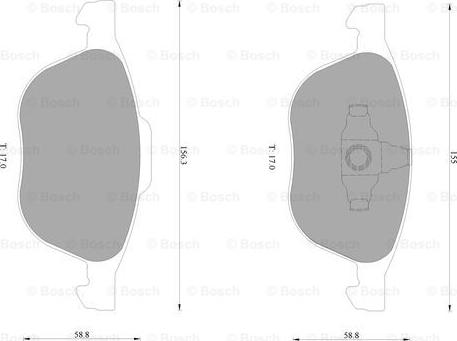 BOSCH 0 986 AB1 005 - Kit de plaquettes de frein, frein à disque cwaw.fr