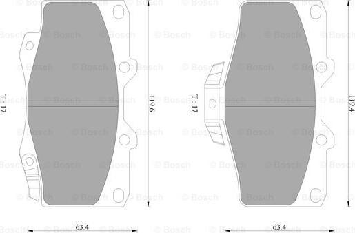 BOSCH 0 986 AB1 128 - Kit de plaquettes de frein, frein à disque cwaw.fr