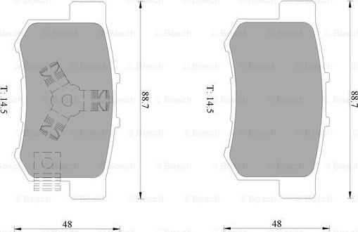 BOSCH 0 986 AB1 380 - Kit de plaquettes de frein, frein à disque cwaw.fr