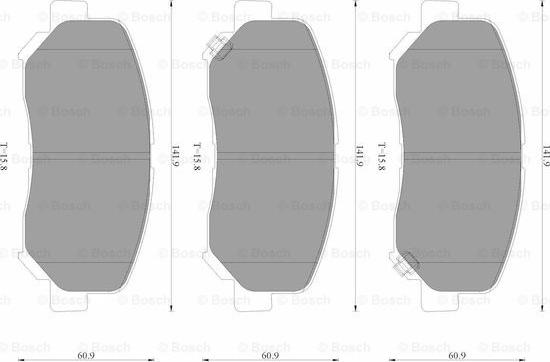 BOSCH 0 986 AB3 562 - Kit de plaquettes de frein, frein à disque cwaw.fr