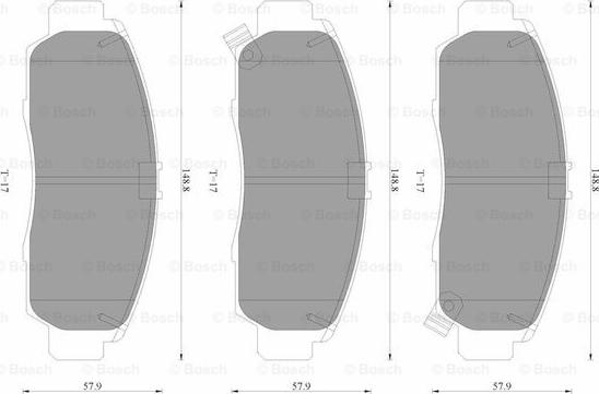 BOSCH 0 986 AB3 500 - Kit de plaquettes de frein, frein à disque cwaw.fr