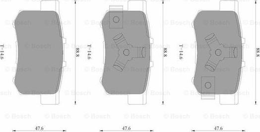 BOSCH 0 986 AB3 525 - Kit de plaquettes de frein, frein à disque cwaw.fr