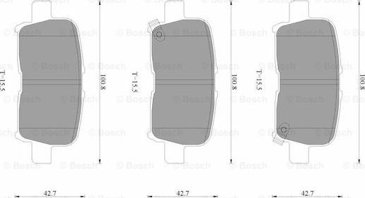 BOSCH 0 986 AB3 526 - Kit de plaquettes de frein, frein à disque cwaw.fr