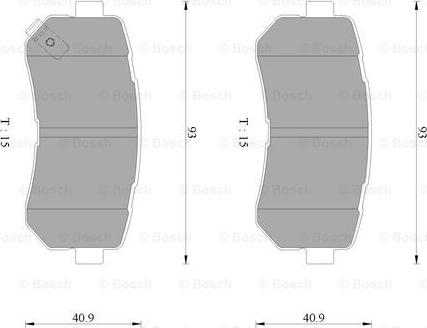 BOSCH 0 986 AB3 099 - Kit de plaquettes de frein, frein à disque cwaw.fr