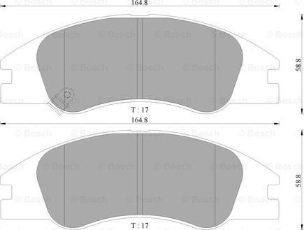 BOSCH 0 986 AB3 058 - Kit de plaquettes de frein, frein à disque cwaw.fr