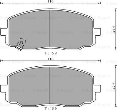 BOSCH 0 986 AB3 057 - Kit de plaquettes de frein, frein à disque cwaw.fr