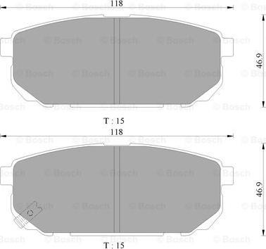 BOSCH 0 986 AB3 070 - Kit de plaquettes de frein, frein à disque cwaw.fr