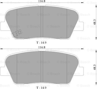 BOSCH 0 986 AB3 105 - Kit de plaquettes de frein, frein à disque cwaw.fr