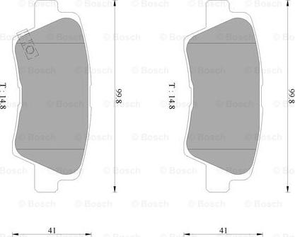 BOSCH 0 986 AB3 100 - Kit de plaquettes de frein, frein à disque cwaw.fr