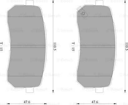 BOSCH 0 986 AB3 101 - Kit de plaquettes de frein, frein à disque cwaw.fr