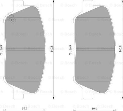 BOSCH 0 986 AB3 108 - Kit de plaquettes de frein, frein à disque cwaw.fr