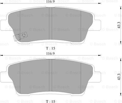 BOSCH 0 986 AB3 138 - Kit de plaquettes de frein, frein à disque cwaw.fr