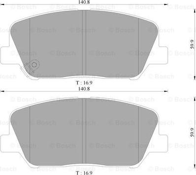 BOSCH 0 986 AB3 137 - Kit de plaquettes de frein, frein à disque cwaw.fr