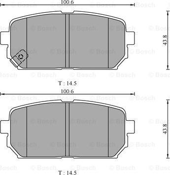 BOSCH 0 986 AB3 125 - Kit de plaquettes de frein, frein à disque cwaw.fr