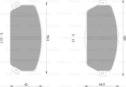 BOSCH 0 986 AB2 466 - Kit de plaquettes de frein, frein à disque cwaw.fr