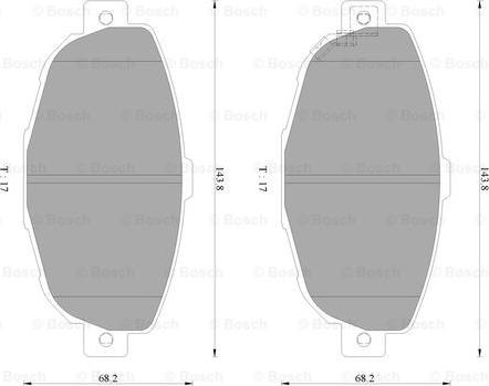 BOSCH 0 986 AB2 487 - Kit de plaquettes de frein, frein à disque cwaw.fr