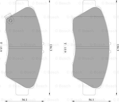 BOSCH 0 986 AB2 508 - Kit de plaquettes de frein, frein à disque cwaw.fr