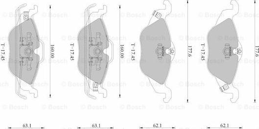 BOSCH 0 986 AB2 517 - Kit de plaquettes de frein, frein à disque cwaw.fr