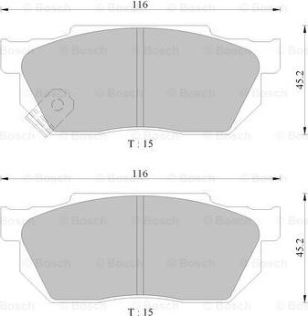 BOSCH 0 986 AB2 225 - Kit de plaquettes de frein, frein à disque cwaw.fr