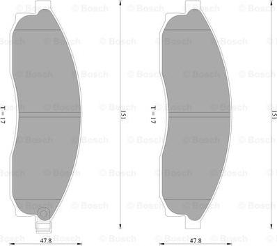 BOSCH 0 986 AB2 278 - Kit de plaquettes de frein, frein à disque cwaw.fr