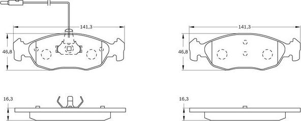 BOSCH 0 986 BB0 146 - Kit de plaquettes de frein, frein à disque cwaw.fr