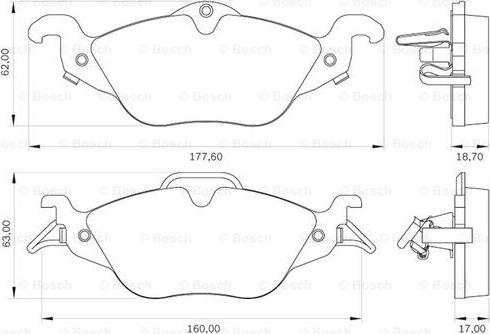 BOSCH 0 986 BB0 108 - Kit de plaquettes de frein, frein à disque cwaw.fr