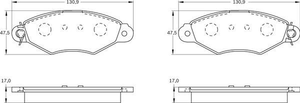 BOSCH 0 986 BB0 102 - Kit de plaquettes de frein, frein à disque cwaw.fr