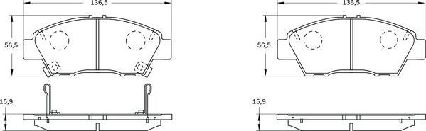 BOSCH 0 986 BB0 125 - Kit de plaquettes de frein, frein à disque cwaw.fr