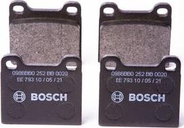 BOSCH 0 986 BB0 252 - Kit de plaquettes de frein, frein à disque cwaw.fr